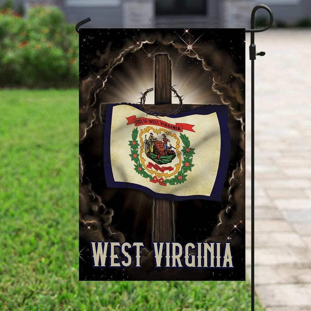 West Virginia Cross Jesus Christian Religious House Flag West Virginia Cross Jesus Christian Religious House Flag