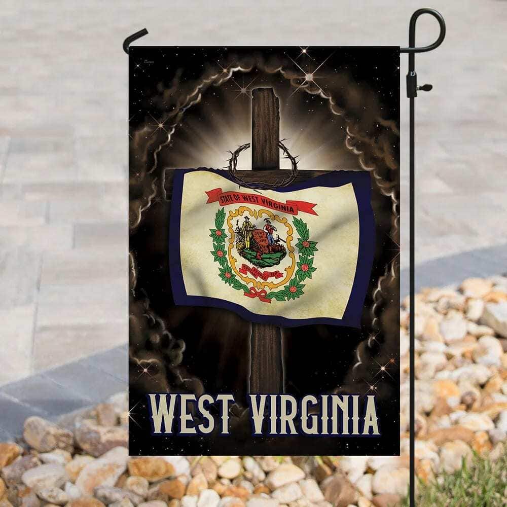 West Virginia Cross Jesus Christian Religious House Flag West Virginia Cross Jesus Christian Religious House Flag