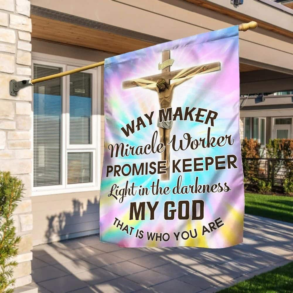 Way Maker Miracle Worker Promise Keeper Light Jesus Christ Christian Religious Garden Flag