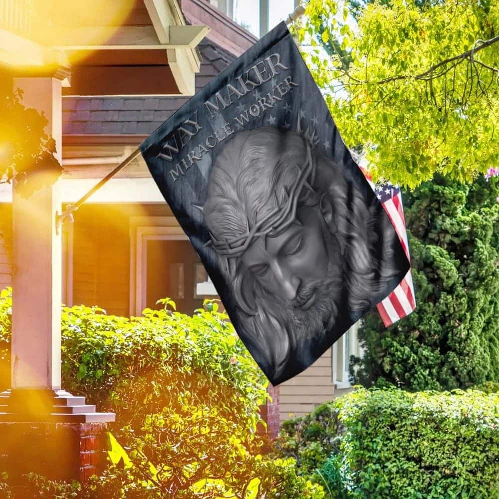 Way Maker Miracle Worker Jesus American US Christian Religious Garden Flag Way Maker Miracle Worker Jesus American US Christian Religious Garden Flag