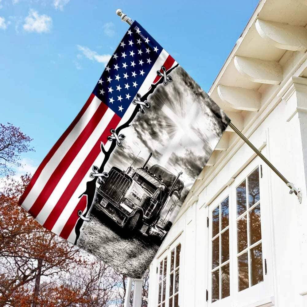 Truck Christian American Christian Religious Garden Flag Truck Christian American Christian Religious Garden Flag