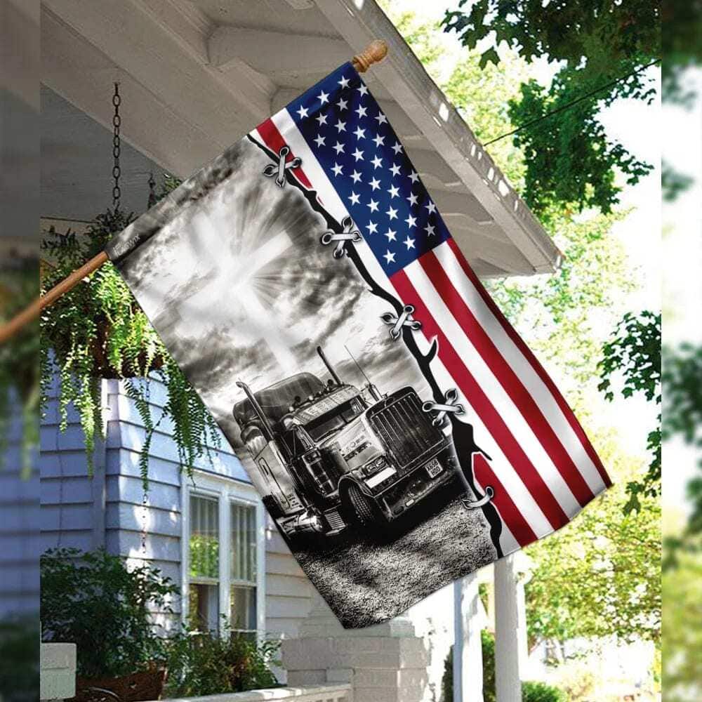 Truck Christian American Christian Religious Garden Flag Truck Christian American Christian Religious Garden Flag