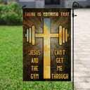 There Is Nothing That Jesus The Gym Can't Get Me Through Christian Religious Garden Flag There Is Nothing That Jesus The Gym Can't Get Me Through Christian Religious Garden Flag