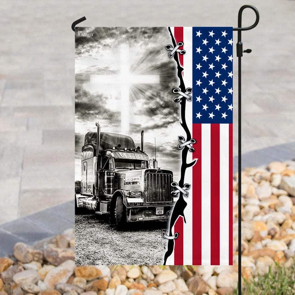 Truck Christian American Christian Religious Garden Flag Truck Christian American Christian Religious Garden Flag
