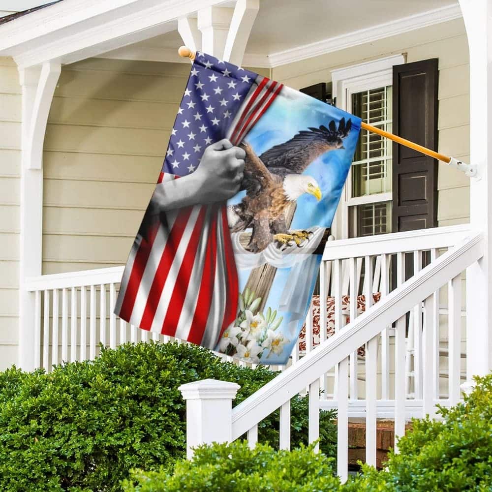 The Eagle And The Cross Christian Religious Garden Flag The Eagle And The Cross Christian Religious Garden Flag