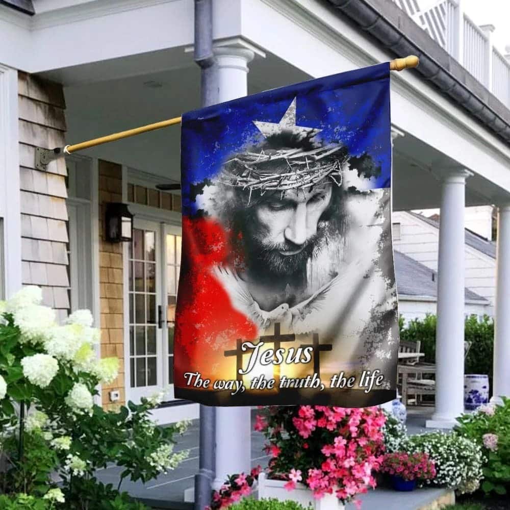 Texas Jesus Christian Religious Crosses The Way The Truth The Life Garden Flag Texas Jesus Christian Religious Crosses The Way The Truth The Life Garden Flag