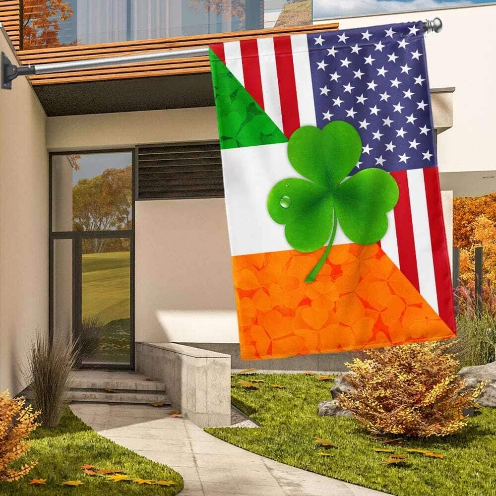 Irish Shamrock American St Patrick's Day Garden Flag Irish Shamrock American St Patrick's Day Garden Flag