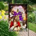 Jesus Cross Lily He Is Risen Come See The Place Where The Lord Lay Religious Easter Garden Flag