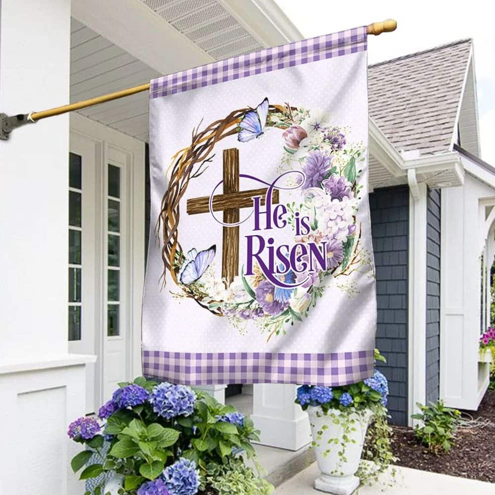 He Is Risen Easter Easter Cross Religious Easter Garden Flag He Is Risen Easter Easter Cross Religious Easter Garden Flag