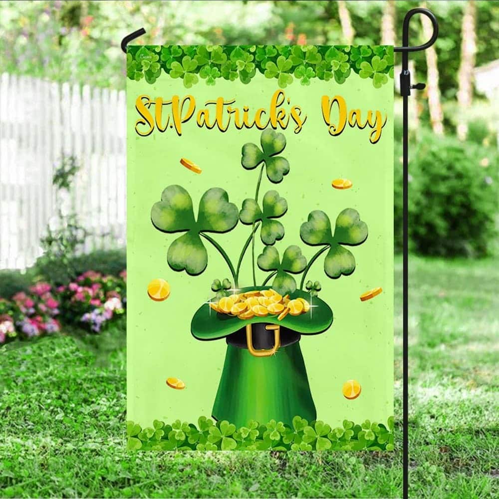 Shamrock Hat St Patrick's Day Garden Flag Shamrock Hat St Patrick's Day Garden Flag