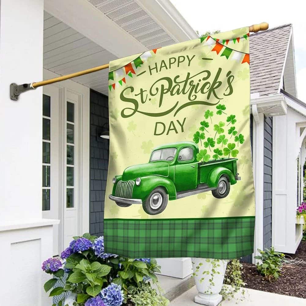 Irish Shamrock Truck St Patrick's Day Garden Flag Irish Shamrock Truck St Patrick's Day Garden Flag