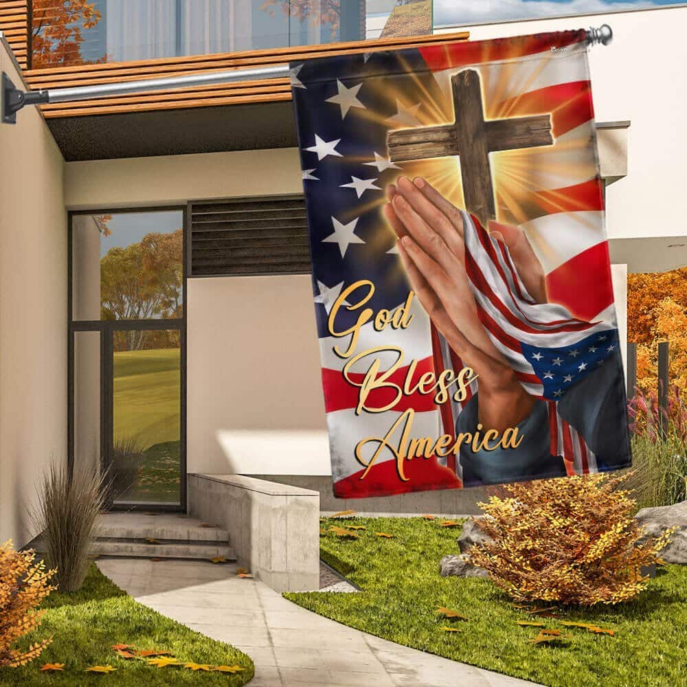 God Bless America Religious Garden Flag God Bless America Religious Garden Flag