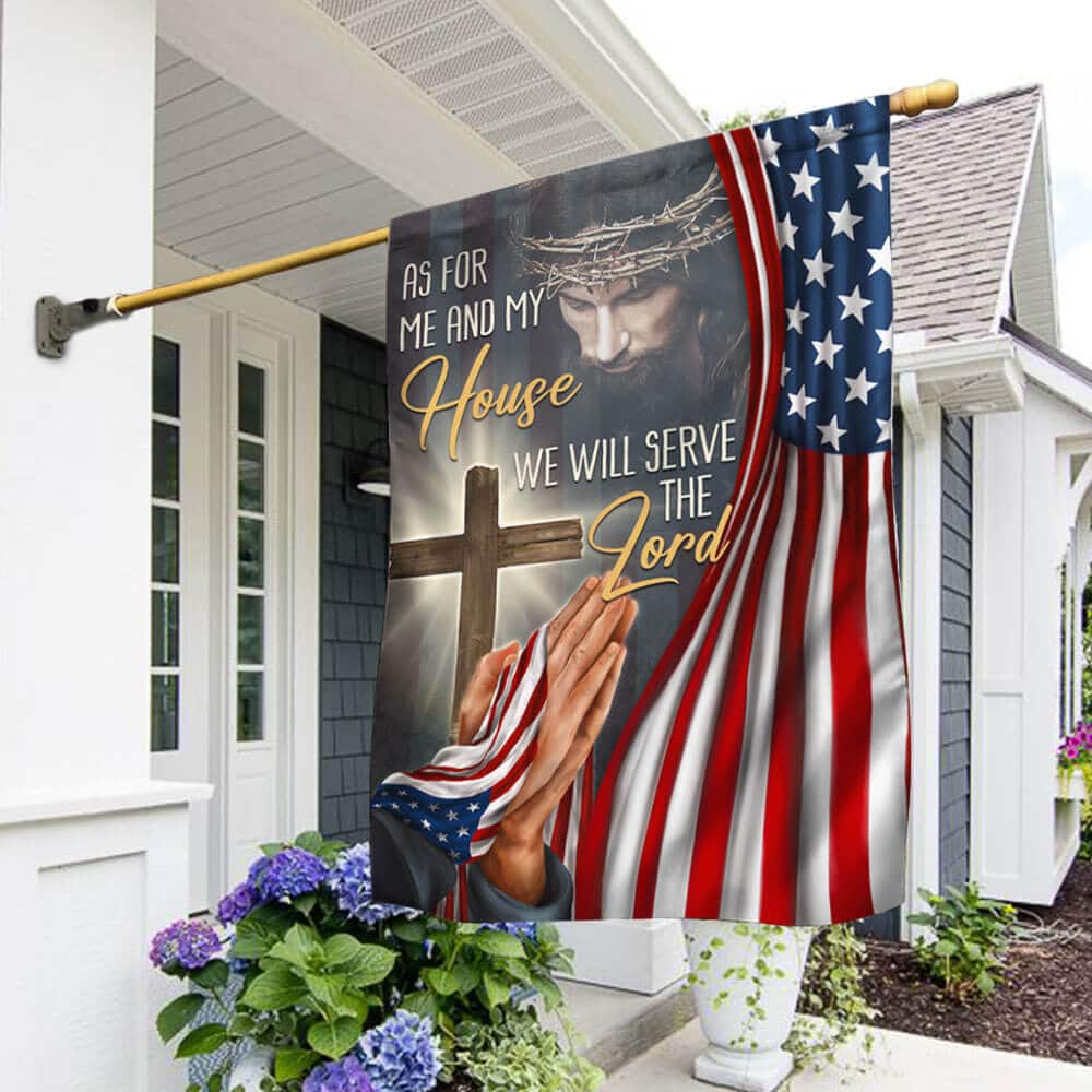 Christian Jesus We Will Serve The Lord American Religious Garden Flag