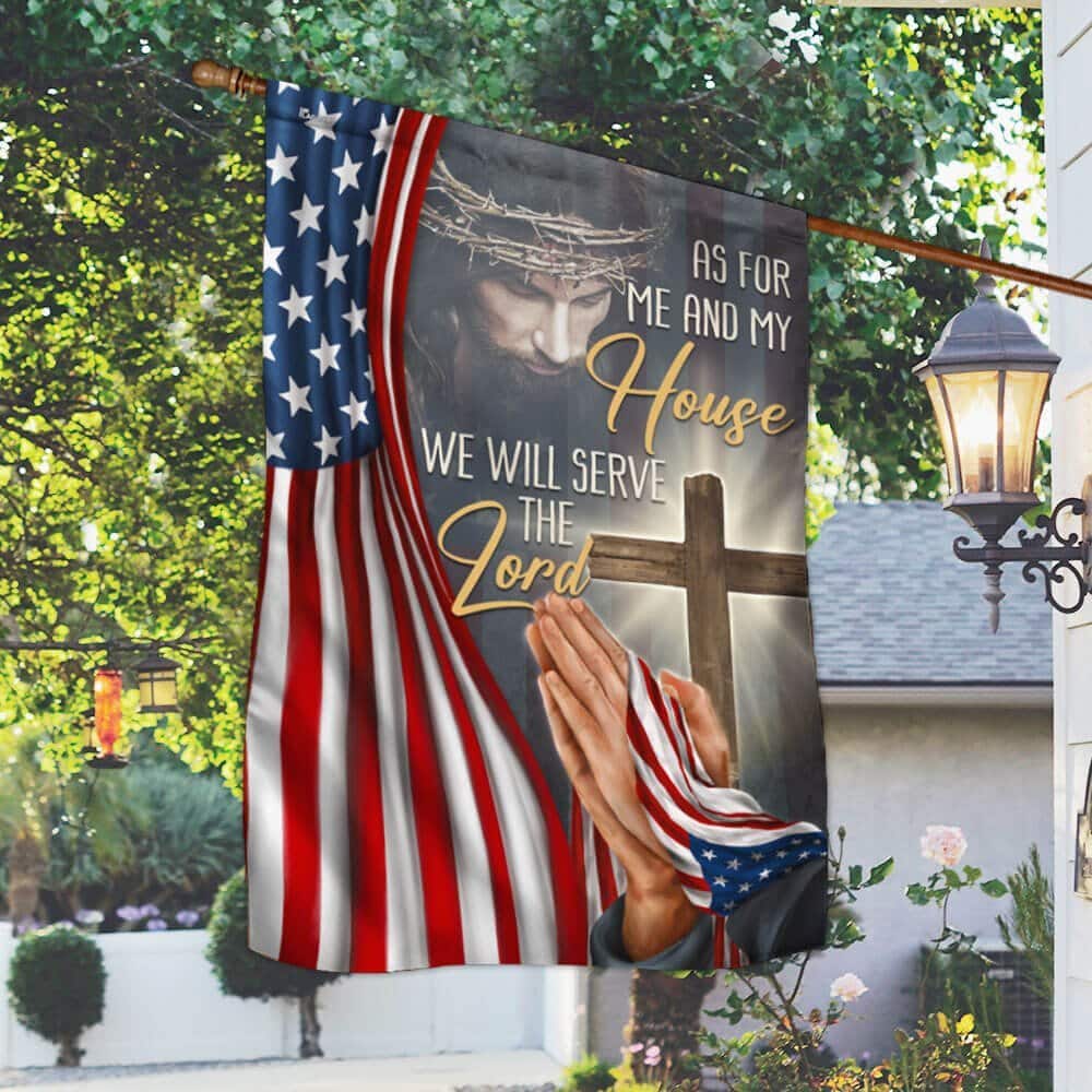 Christian Jesus We Will Serve The Lord American Religious Garden Flag