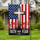Christian Jesus Cross Faith Over Fear Religious Garden Flag