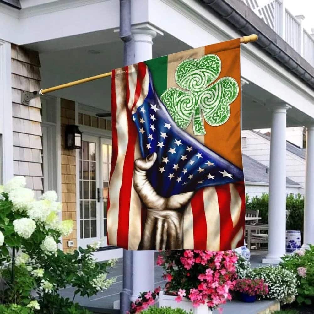 Happy Saint Patrick's Day Shamrock Irish American Garden Flag
