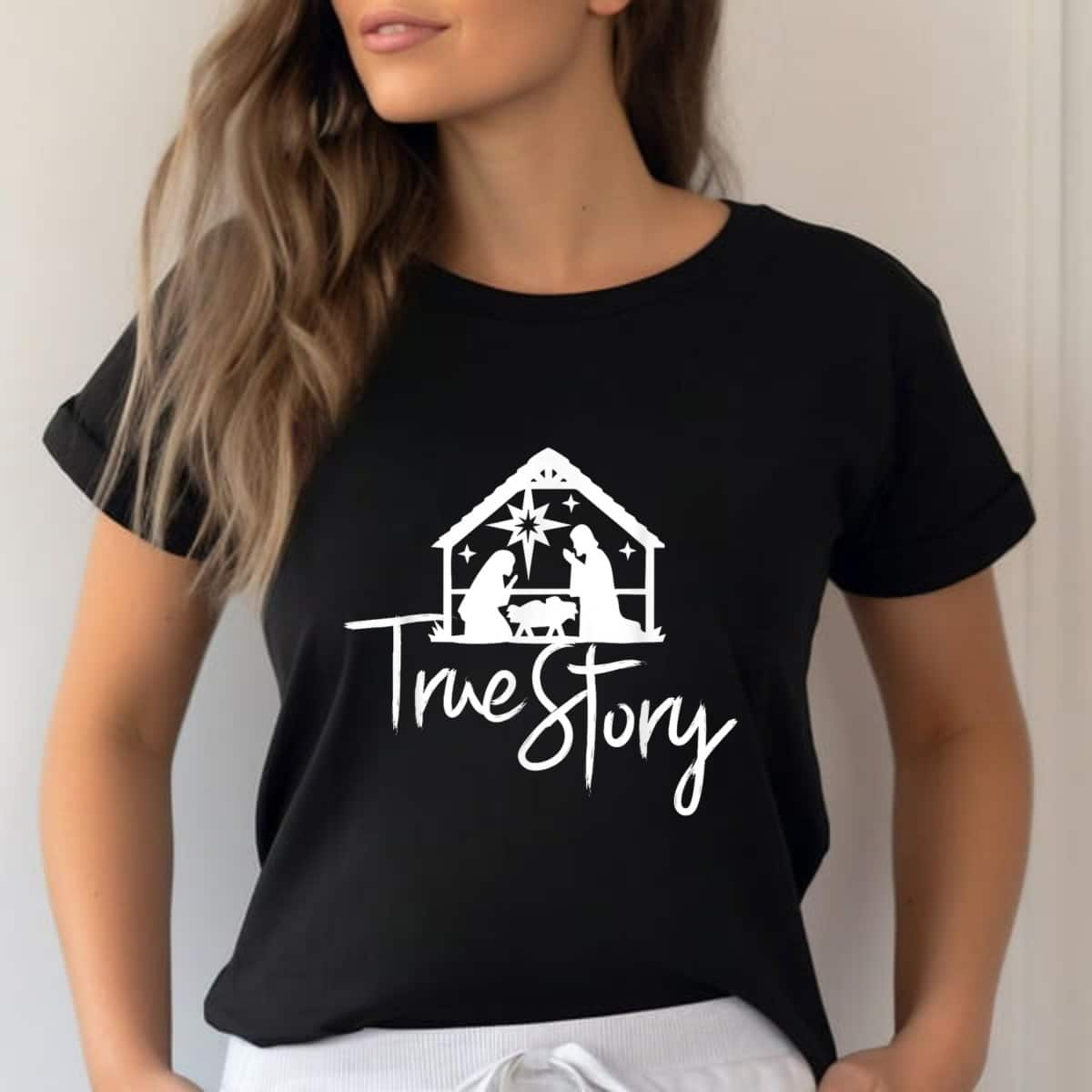 True Story Jesus Nativity Scene Christmas Gift T-Shirt