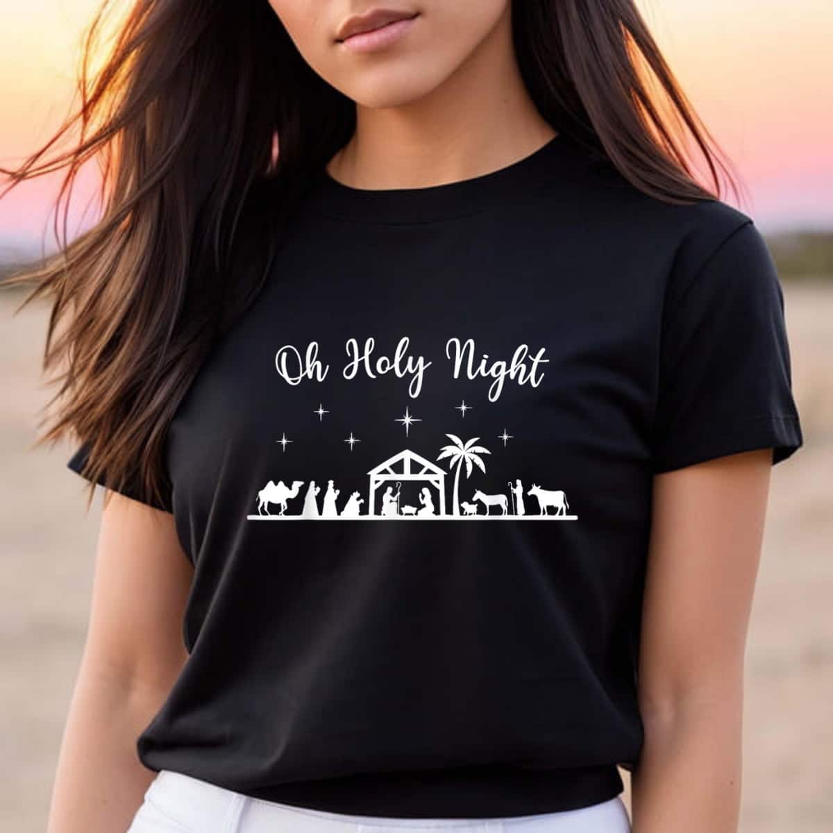 Oh Holy Night - Jesus Is The Reason For The Season Christmas T-Shirt Oh Holy Night - Jesus Is The Reason For The Season Christmas T-Shirt