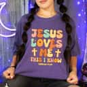Girls Jesus Love Me This I Know Groovy Toddler Kid Christian T-Shirt Girls Jesus Love Me This I Know Groovy Toddler Kid Christian T-Shirt