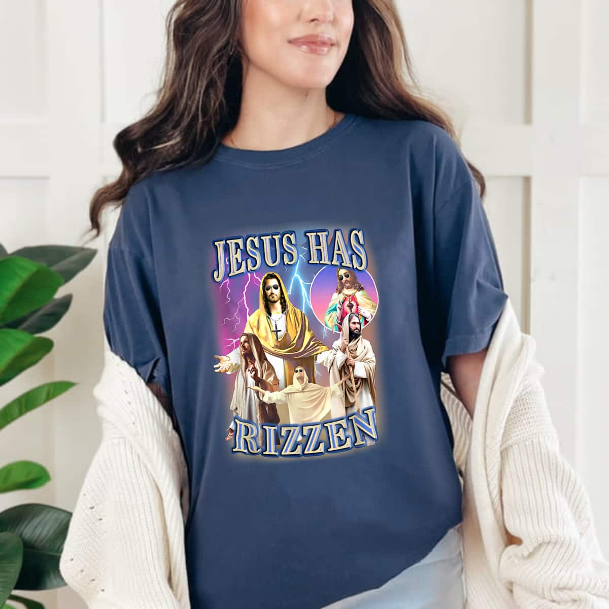 Christian Jesus Has Rizzen Funny Religious T-Shirt Christian Jesus Has Rizzen Funny Religious T-Shirt
