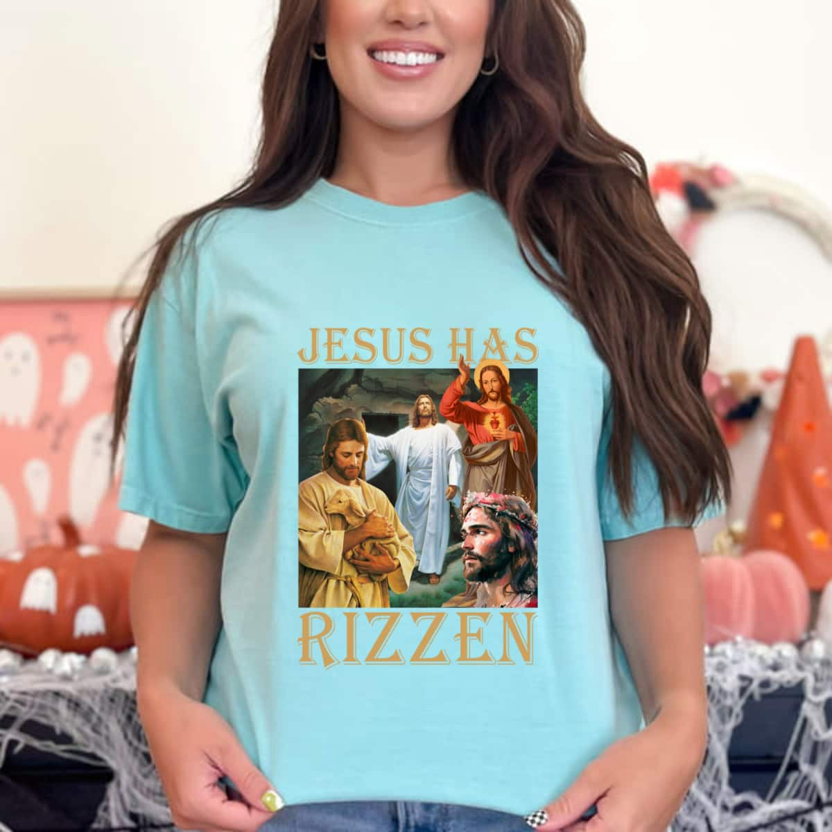 Jesus Has Rizzen Christian Bible Faith Cross T-Shirt