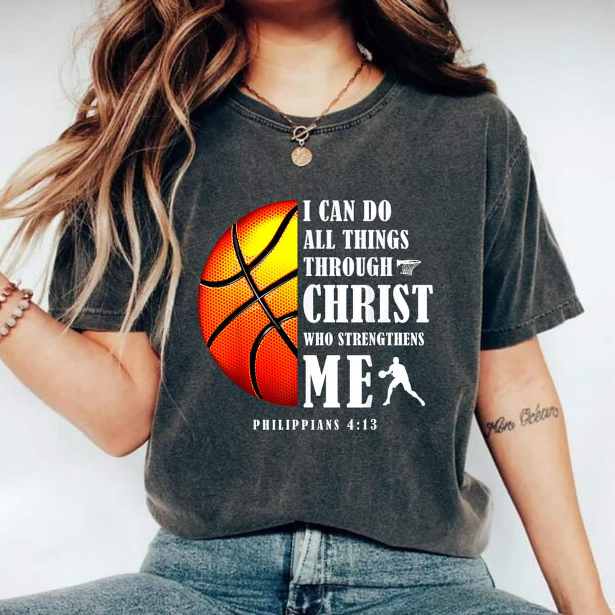 I Can Do All Things Through Christ Christian Basketball Team T-Shirt