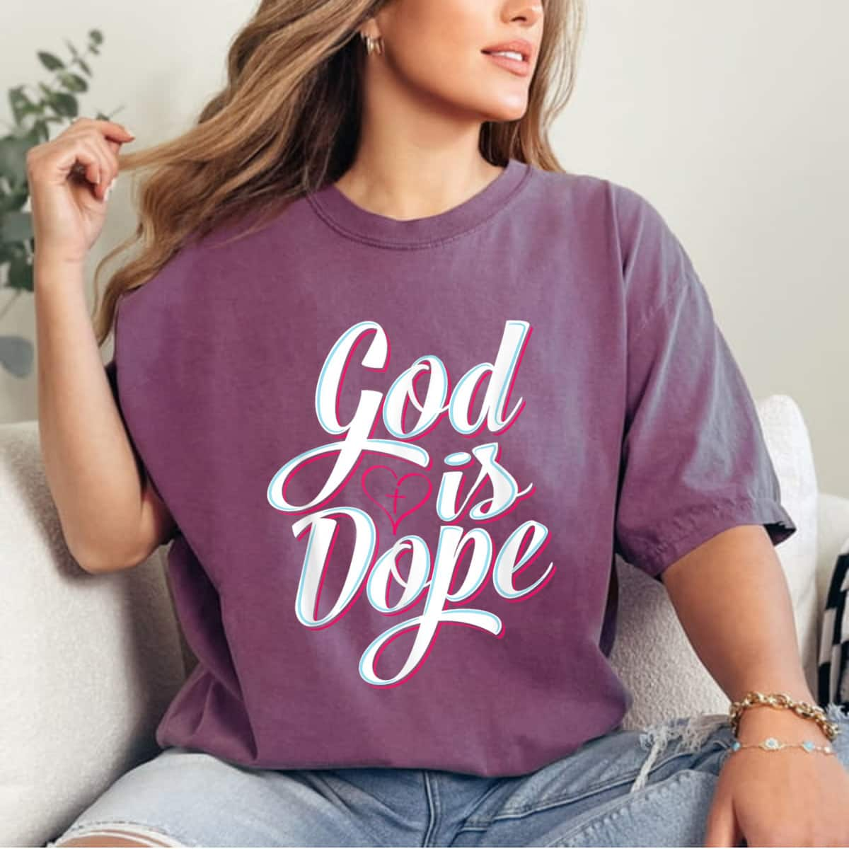 God Is Dope Christian Faith Statement Religious Graphic T-Shirt