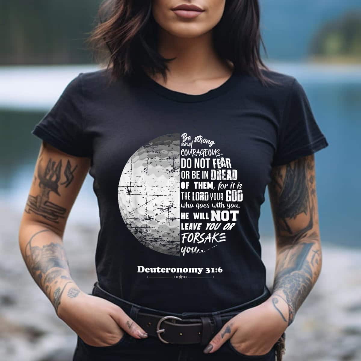 Christian Golf Deuteronomy 316 Bible Verse Faith In God T-Shirt Christian Golf Deuteronomy 316 Bible Verse Faith In God T-Shirt
