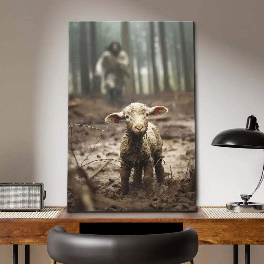 Jesus Lamb Of God Jesus Running After Lamb Canvas Print Jesus Lamb Of God Jesus Running After Lamb Canvas Print