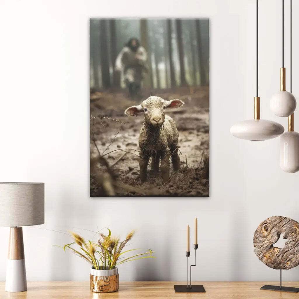Jesus Lamb Of God Jesus Running After Lamb Canvas Print Jesus Lamb Of God Jesus Running After Lamb Canvas Print