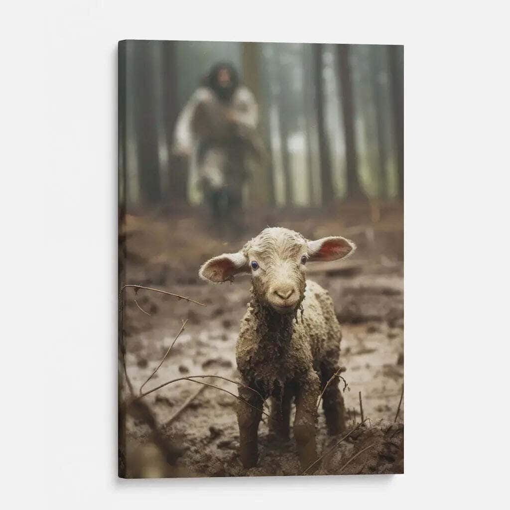 Jesus Lamb Of God Jesus Running After Lamb Canvas Print Jesus Lamb Of God Jesus Running After Lamb Canvas Print