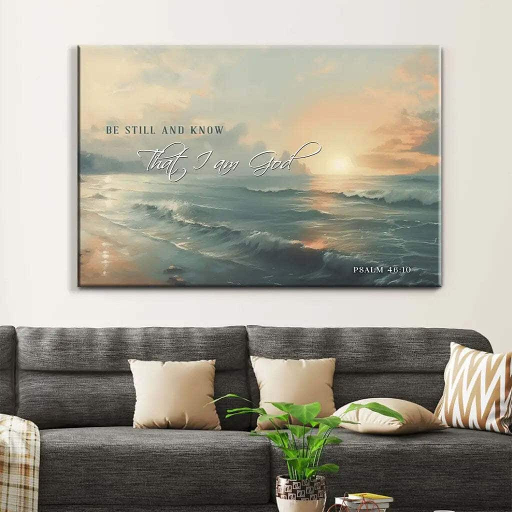 Be Still And Know Seascape Psalm 4610 Canvas Wall Art