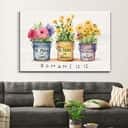 Be Joyful In Hope Patient In Affliction Faithful In Prayer Flower Pots Canvas Wall Art