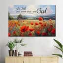 Be Still And Know That I Am God Psalm 4610 Poppy Field Canvas Wall Art