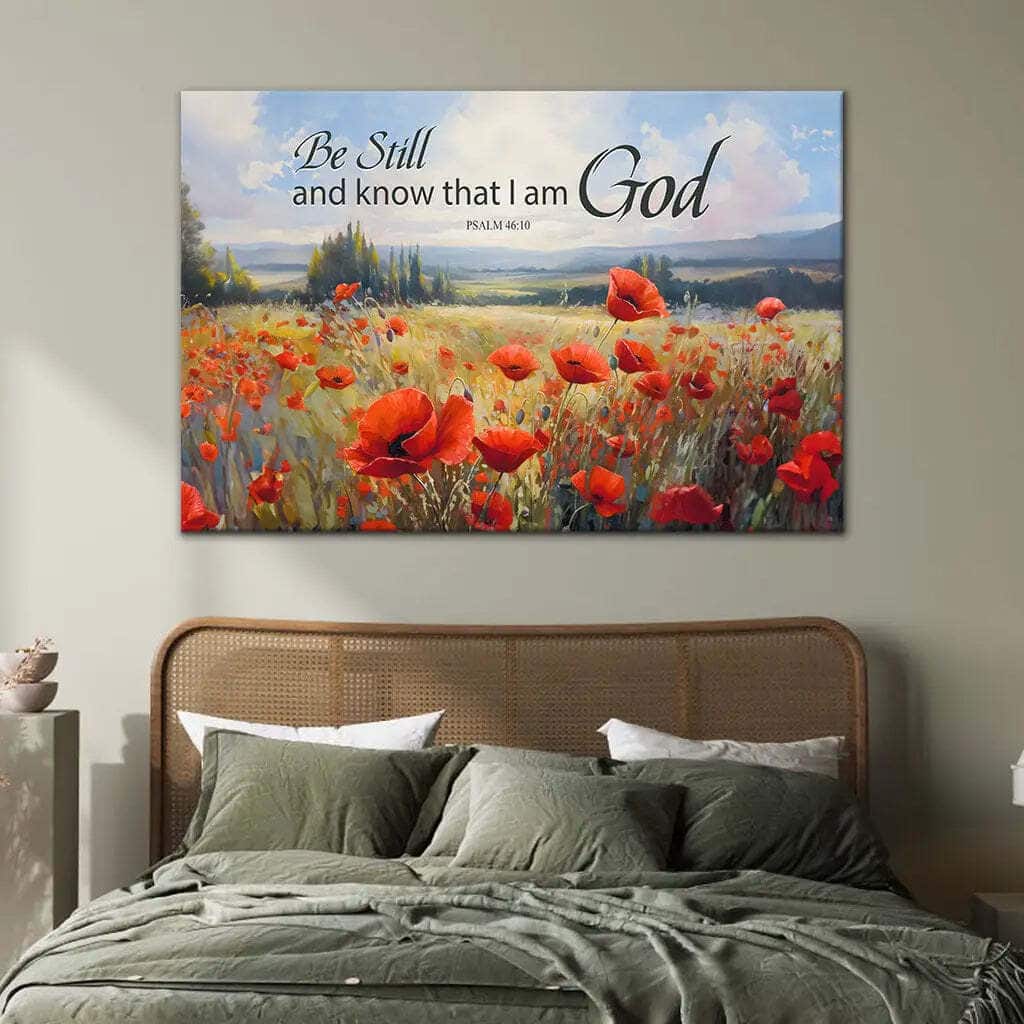 Be Still And Know That I Am God Psalm 4610 Poppy Field Canvas Wall Art Be Still And Know That I Am God Psalm 4610 Poppy Field Canvas Wall Art