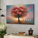 Let All That You Do Be Done In Love Heart Shape Tree Canvas Wall Art