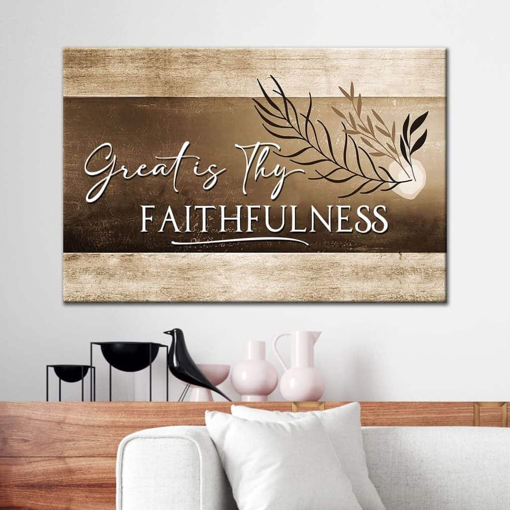 Christian Art Great Is Thy Faithfulness Christian Canvas Wall Art Christian Art Great Is Thy Faithfulness Christian Canvas Wall Art