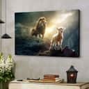 Lamb Is Bold Because Lion Is Near Christian Canvas Wall Art