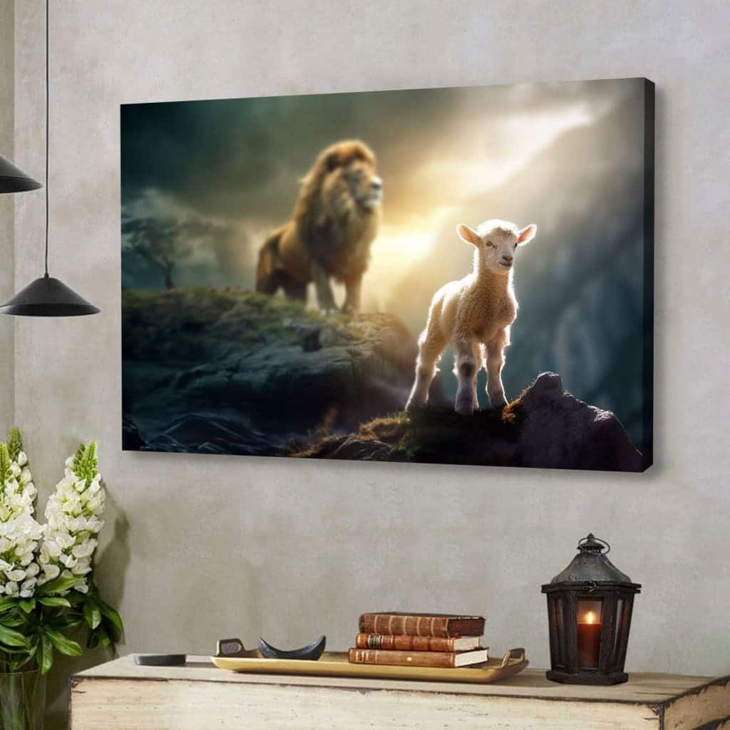 Lamb Is Bold Because Lion Is Near Christian Canvas Wall Art Lamb Is Bold Because Lion Is Near Christian Canvas Wall Art