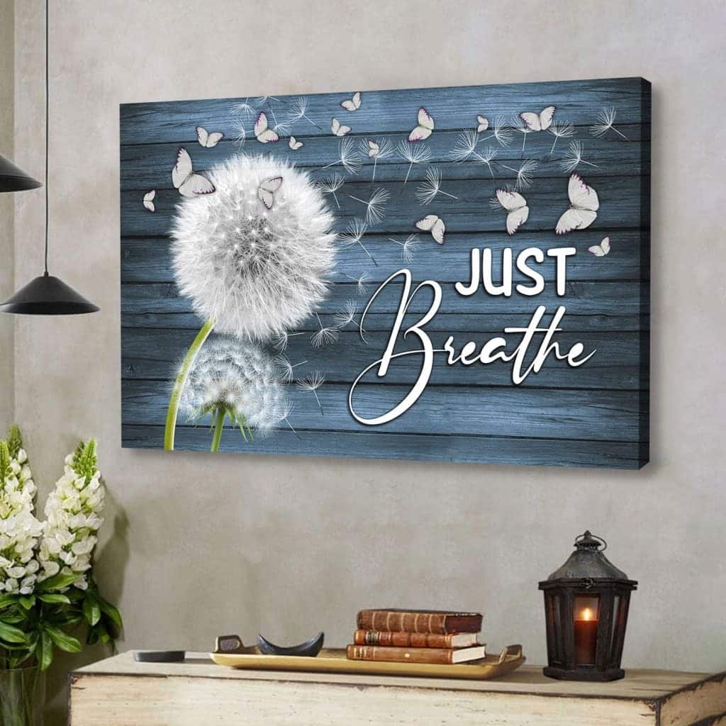Just Breathe Christian Religious Faith Canvas Wall Art