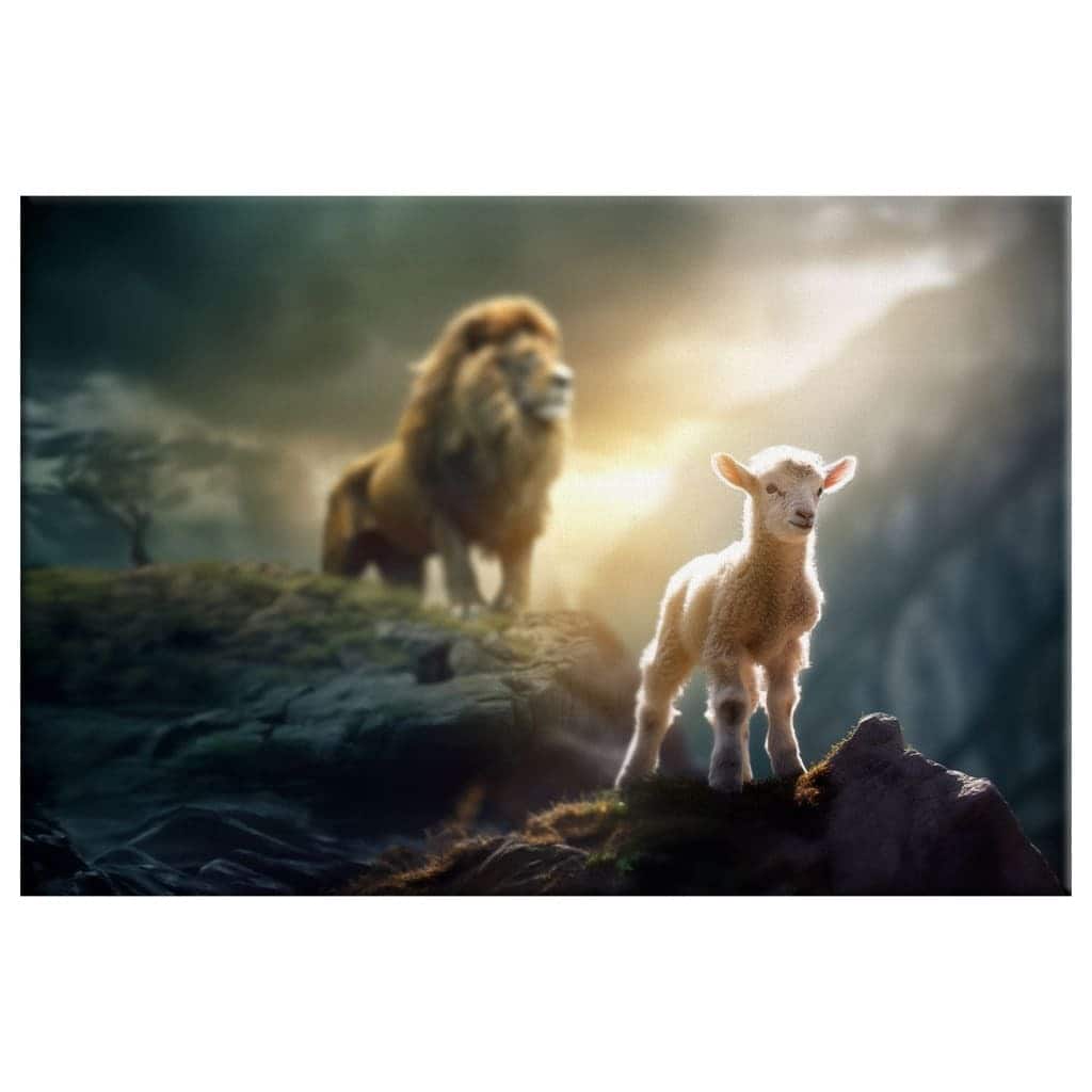Lamb Is Bold Because Lion Is Near Christian Canvas Wall Art Lamb Is Bold Because Lion Is Near Christian Canvas Wall Art