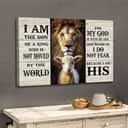 Lion And The Lamb I Am The Son Of A King Christian Canvas Wall Art