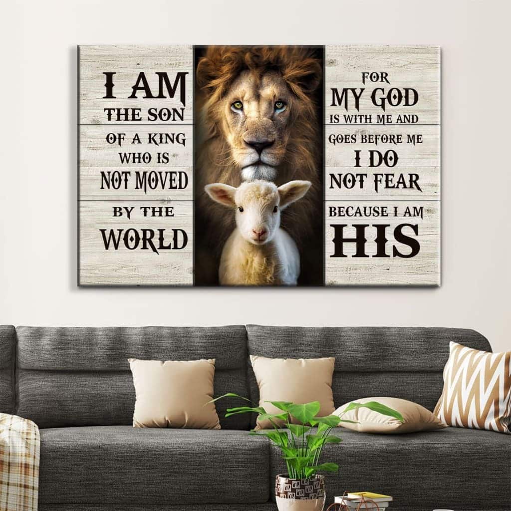 Lion And The Lamb I Am The Son Of A King Christian Canvas Wall Art Lion And The Lamb I Am The Son Of A King Christian Canvas Wall Art