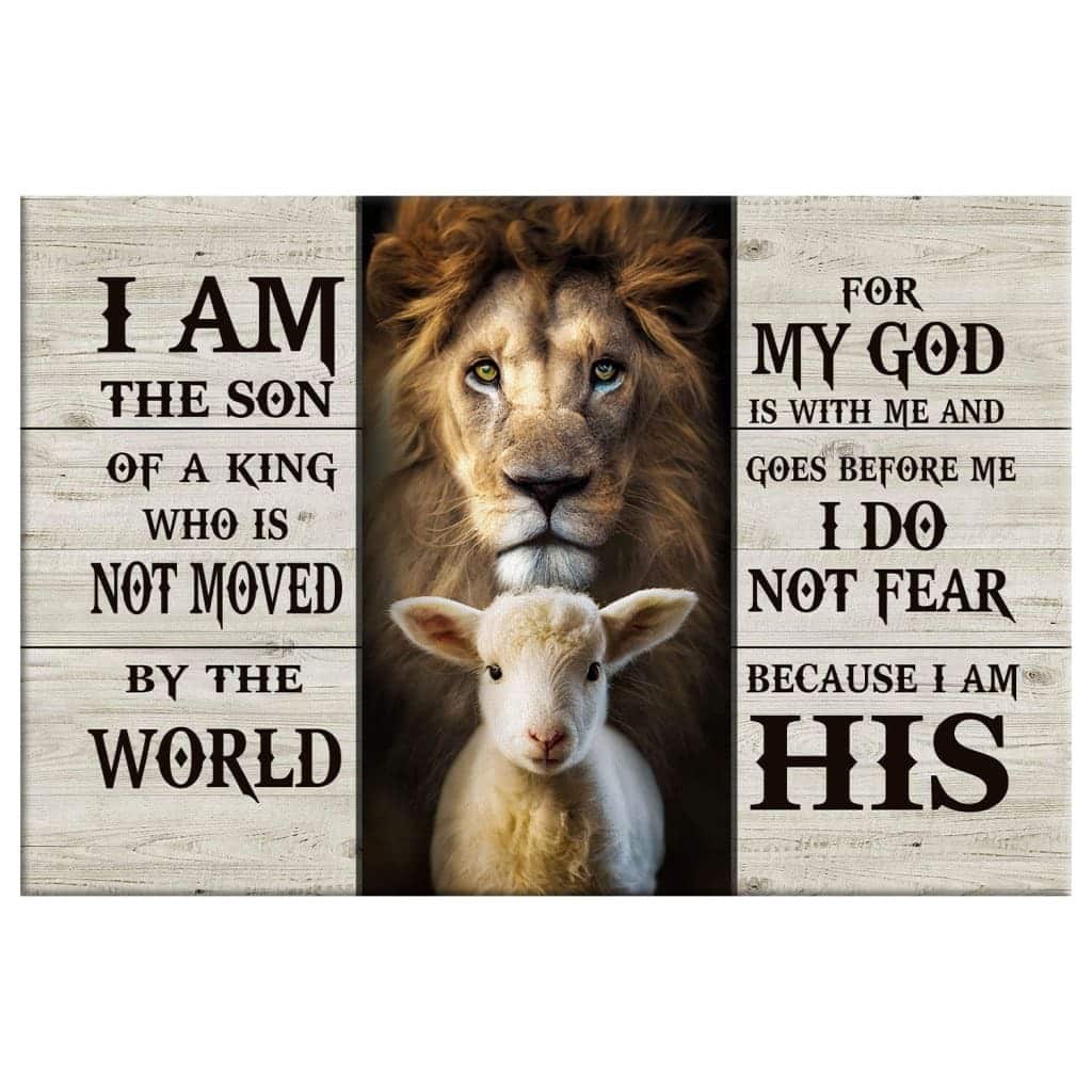 Lion And The Lamb I Am The Son Of A King Christian Canvas Wall Art Lion And The Lamb I Am The Son Of A King Christian Canvas Wall Art