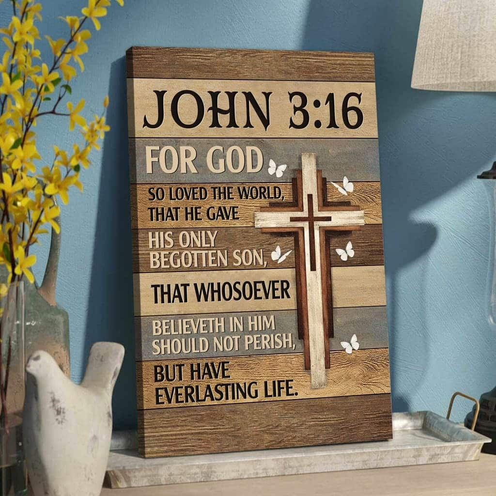 For God So Loved The World John 316 Christian Canvas Print