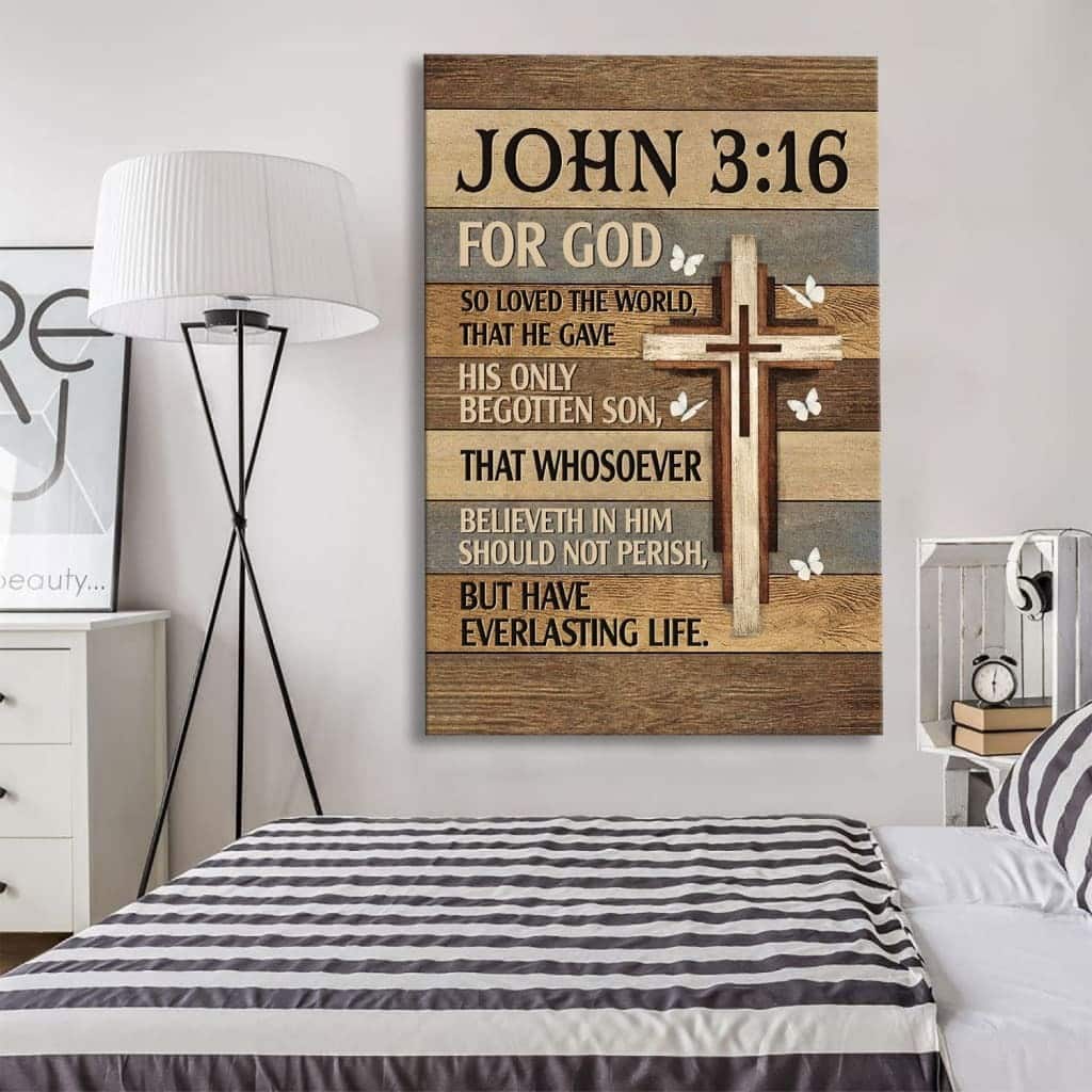 For God So Loved The World John 316 Christian Canvas Print For God So Loved The World John 316 Christian Canvas Print