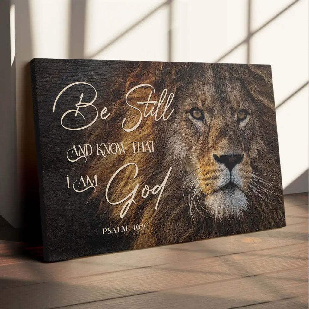 Be Still And Know That I Am God Lion Of Judah Christian Canvas Wall Art Be Still And Know That I Am God Lion Of Judah Christian Canvas Wall Art
