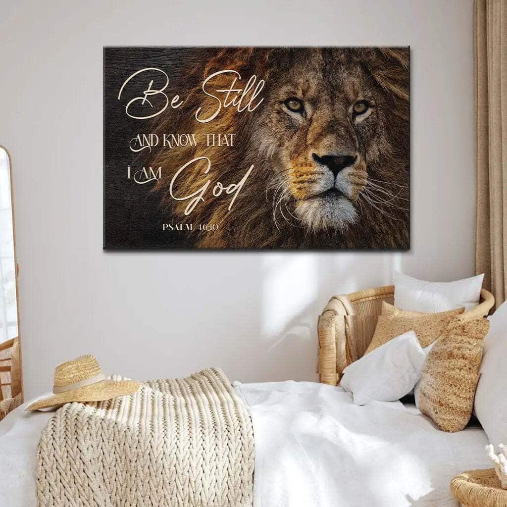 Be Still And Know That I Am God Lion Of Judah Christian Canvas Wall Art Be Still And Know That I Am God Lion Of Judah Christian Canvas Wall Art