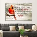 He Will Cover You With His Feathers Psalm 914 Cardinal Bird Canvas Wall Art