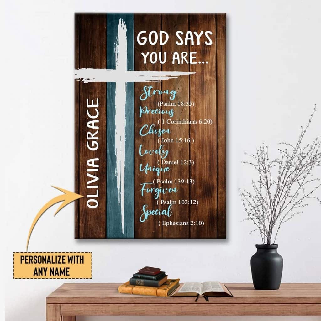 God Says You Are Wall Art Canvas With Custom Name Canvas Print God Says You Are Wall Art Canvas With Custom Name Canvas Print